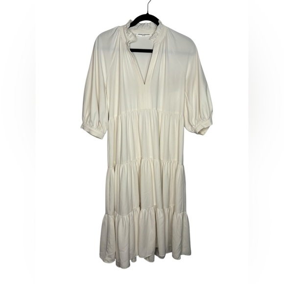 Amanda Uprichard Dresses & Skirts - Amanda Uprichard Off White Saffron Tiered Gathered Midi Dress XS